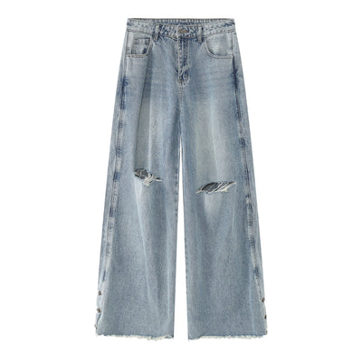 Wide Leg Distressed Denim