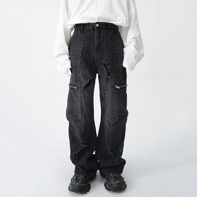 Ripped Baggy Denim black