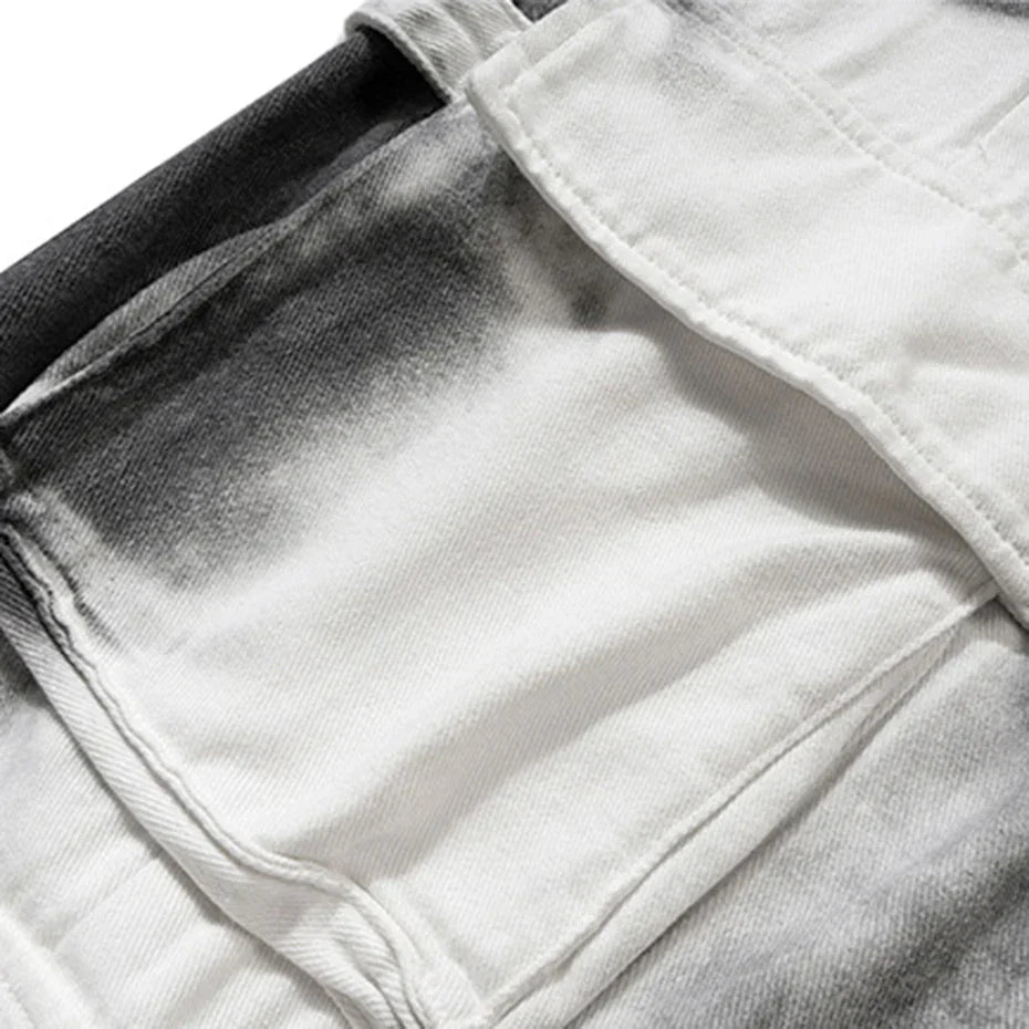 Tech Utility White Cargo Jeans